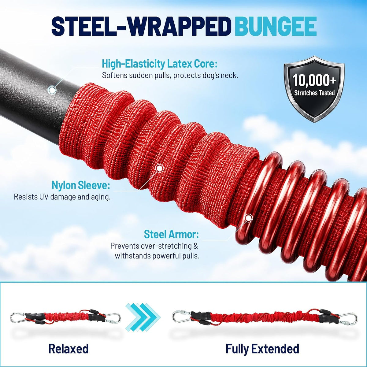 100FT Dog Runner Cable System for Large Dogs Up to 300lb
