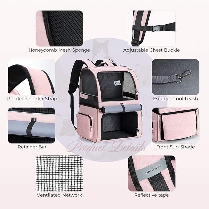 Lekebobor Double Cat Backpack Carrier - Image 7