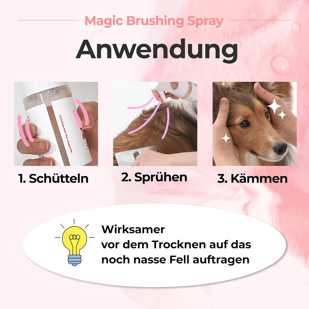 JAYU PET Magic Brushing Spray for Dogs Refill Bottle (5.8fl oz)