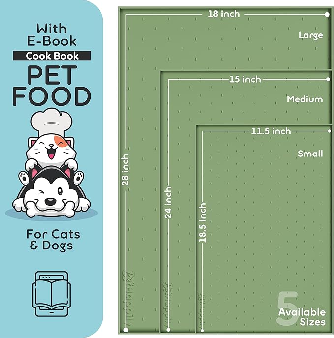 Dog Food Mat - 28x18 Raised Edges Dogs Mat - Image 2