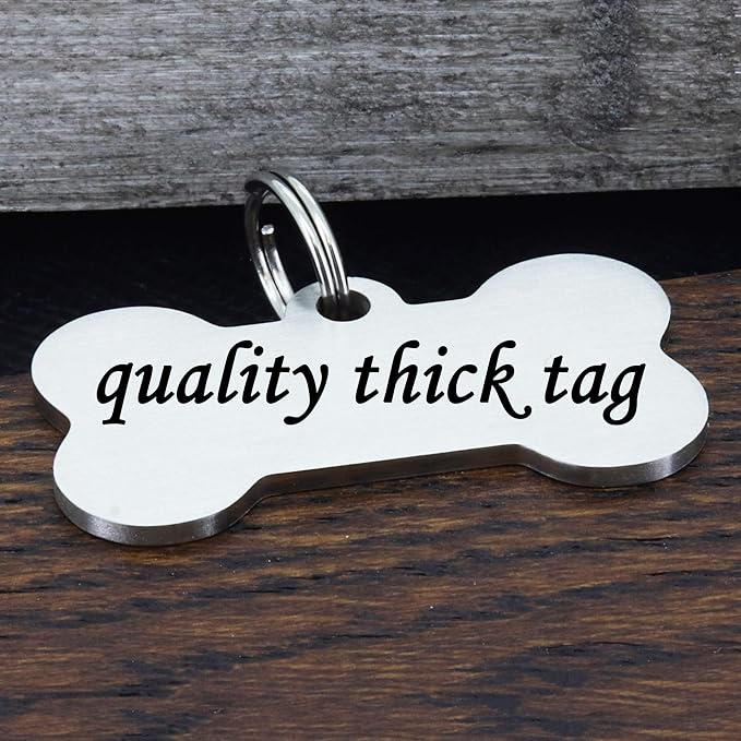 Ultra Joys Custom Personalized Dog ID Tag, Brushed Stainless Steel Bone Dog Tag - Image 8