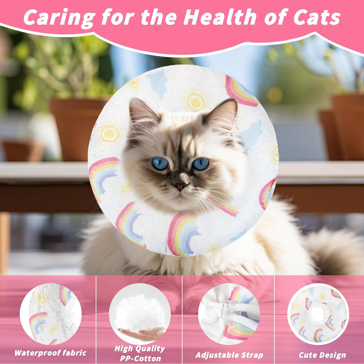 Soft Cat Cone Collar, Cute Cats Recovery Collar Suitable for Cats
