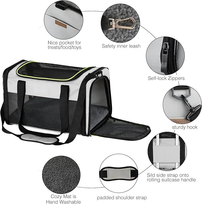 Cat Carrier - Portable Foldable Dog Pet Carrier, Soft-Sided Pet Bag up to 28 Lbs - Image 4