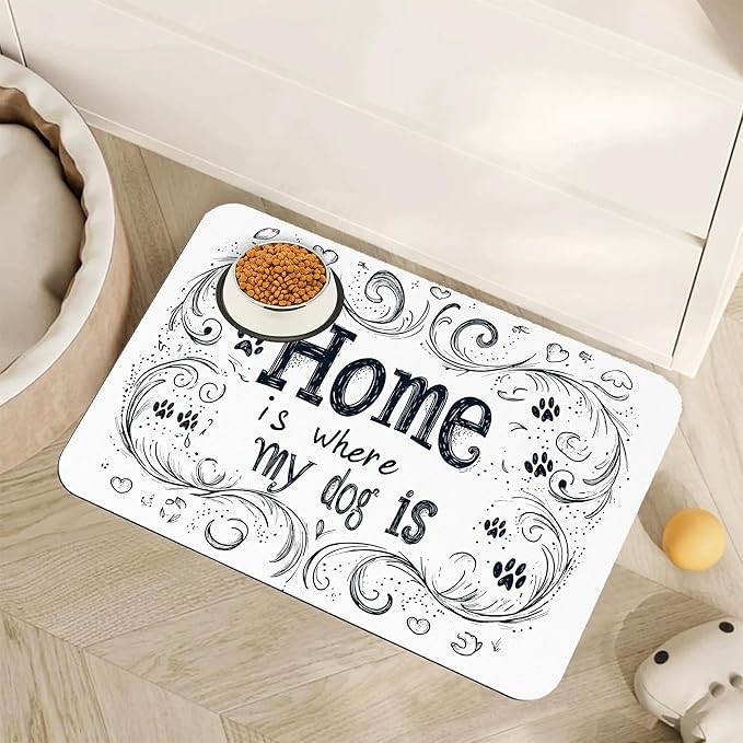 Home is Where My Dog is Dog Food Mat by Unknown