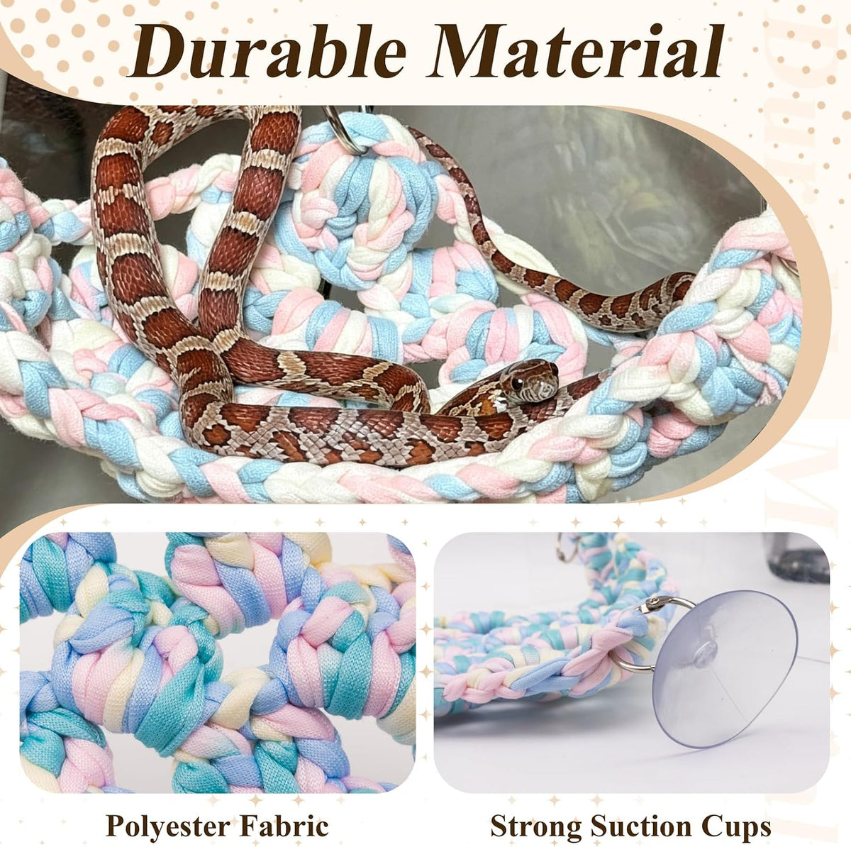 Bearded Dragon Hammock, Triangular Reptile Hammock for Ball Python