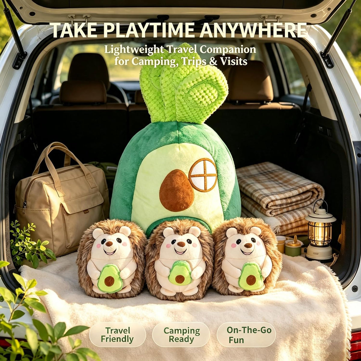 Avocado Hedgehog Hide&Seek Dog Toy, Washable Plush Toy for All Dogs