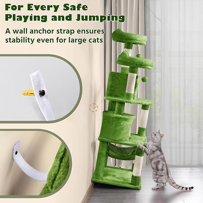 Yaheetech 62.5inches Cat Tree Cat Tower Kitten Condo - Image 8