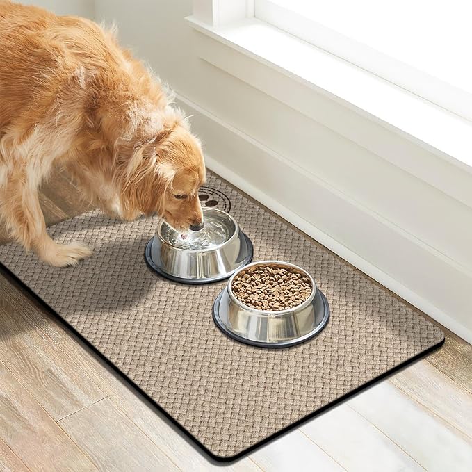 Pet Feeding Mat for Floors Waterproof Dog Mat for Food and Water Absorbent - Image 7