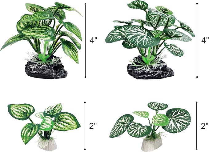 4PCS Aquarium Plants Betta Fish Tank Decorations Small Size Soft Faux Silk - Image 2