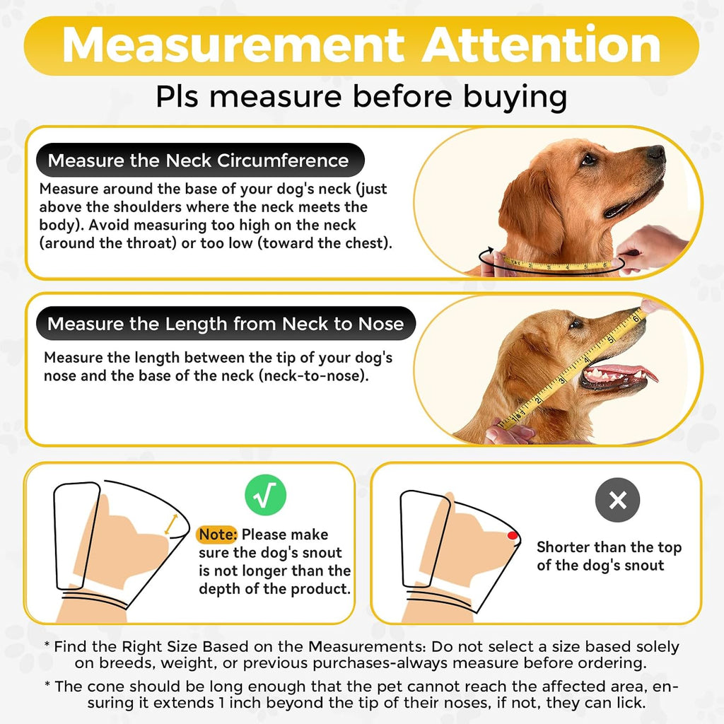Soft Transparent Dog Cone Collar, Depth Adjustable Recovery Cone