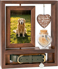 3 in 1 Dog Memorial Frame, Rotating Wood Frame with Fur Jar