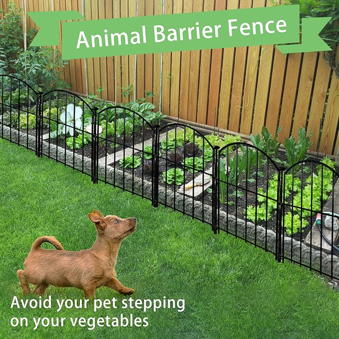 Decorative Garden Fence 17in x18ft, 18 Pack Rustproof Metal No Dig Fence Animal - Image 7