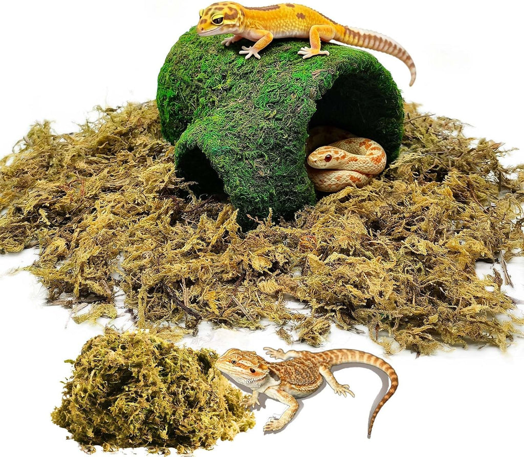 kathson Leopard Gecko Hide,Reptile Hideout Climbing Moss Caves Snake Hide