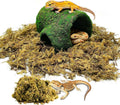 kathson Leopard Gecko Hide,Reptile Hideout Climbing Moss Caves Snake Hide