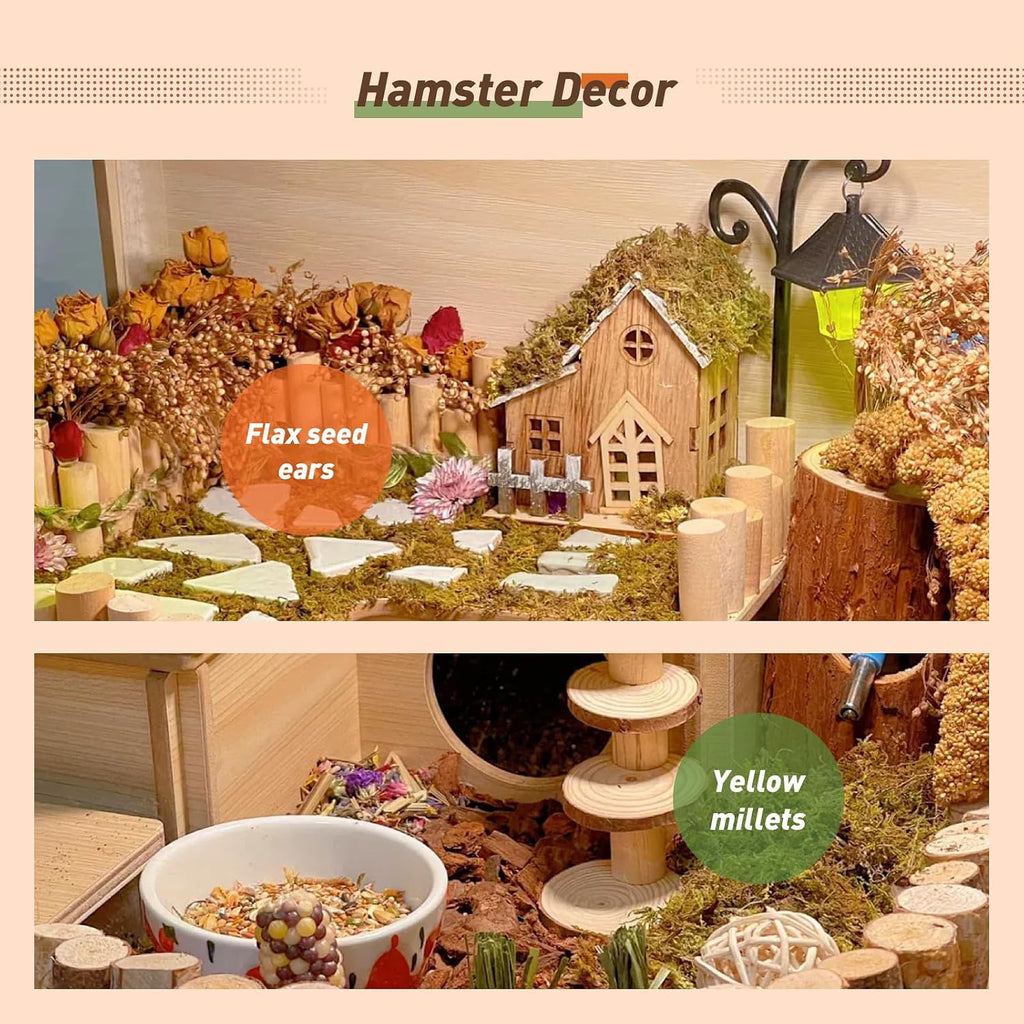 YeCheerful Hamster Sprays and Forage Accessories for Cages, Pet Mouse Decor Textures (7)