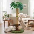 Woochpet 35" inch Cat Scratching Post,sisal cat Scratcher Tree with Leaves