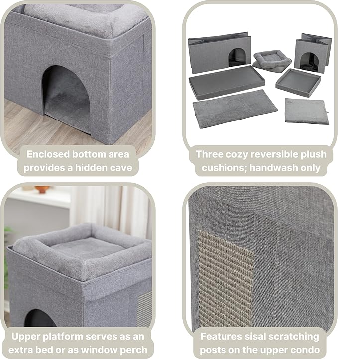 TRIXIE Double Crazy Cube Stackable Cat Condo - Image 4