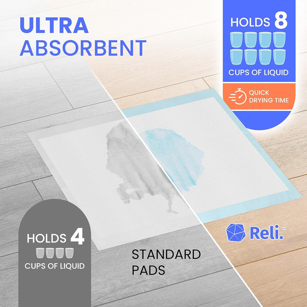 Reli. Puppy Potty Pads XL 15 Pack | Leak-Proof Dog Training