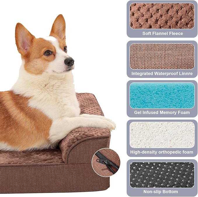 Orthopedic Dog Bed for Small and Medium Dogs, Memory Foam Pet Bed - Image 3