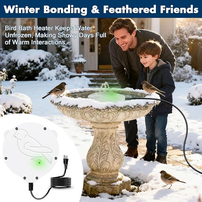 Outdoors 100W Bird Bath Heater for Winter, Birdbath Deicer Pond De-icer - Image 7