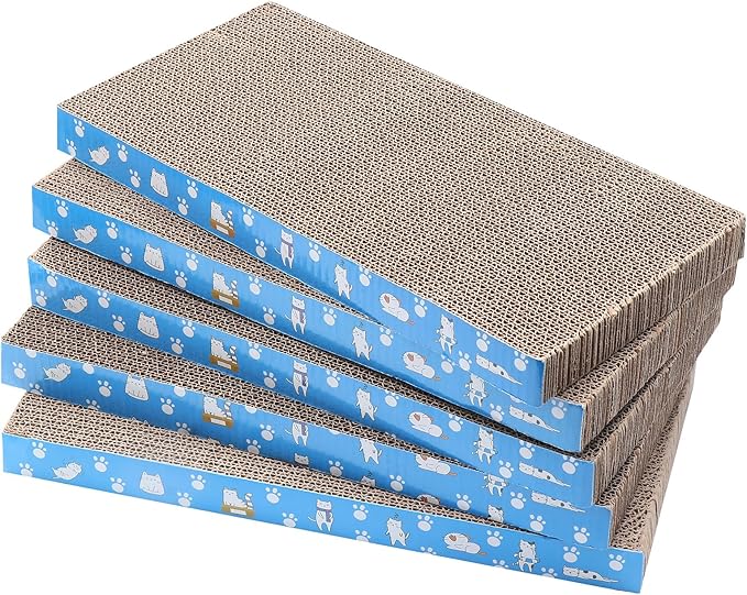 5 Packs in 1 Cat Scratch Pad, Cat Scratcher Cardboard, Reversible, Durable by Mankaide