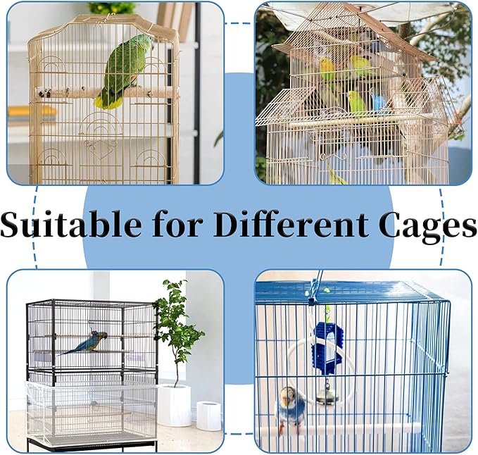 Daoeny Large Bird Cage Cover, Bird Cage Seed Catcher, Adjustable Soft Airy - Image 6