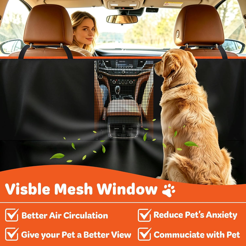 Dog Car Seat Cover for Back Seat; Ultra-Thin and Soft, Waterproof, Wear-Resistant and Easy to Clean—Compatible with Plush Seat Cushions