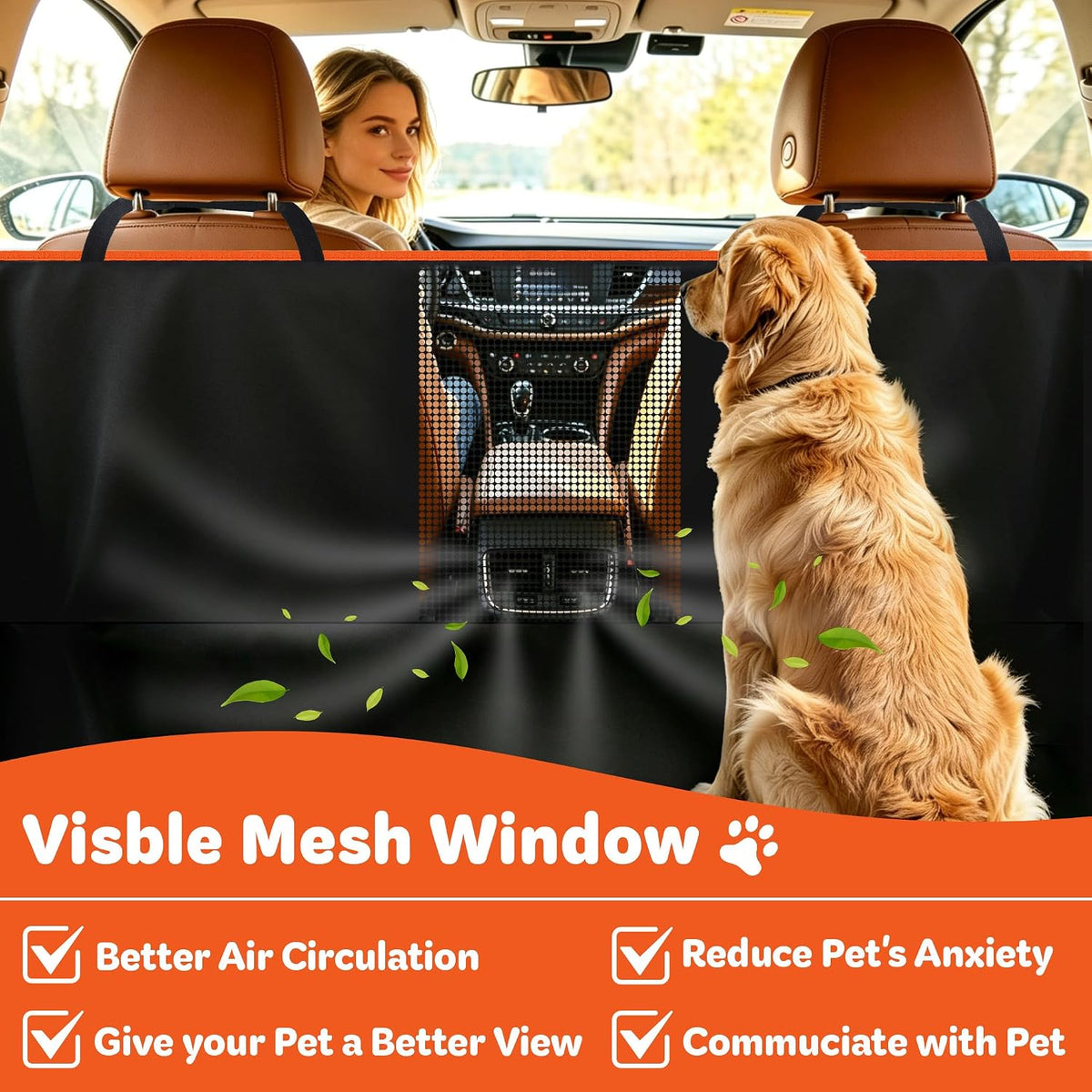 Dog Car Seat Cover for Back Seat; Ultra-Thin and Soft, Waterproof, Wear-Resistant and Easy to Clean—Compatible with Plush Seat Cushions