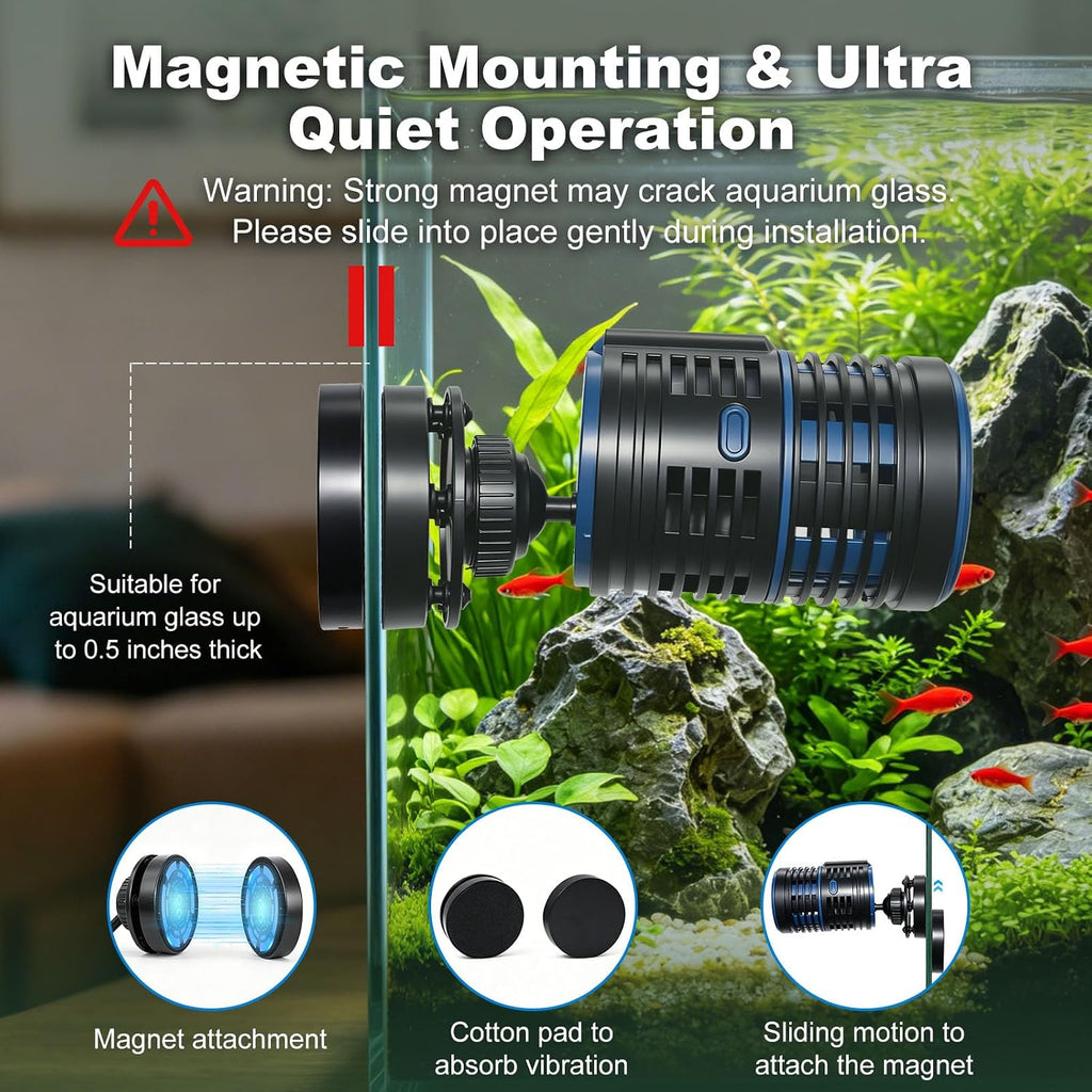 Wave Maker for Aquarium 1057GPH 7W Quiet Magnetic Powerhead 70-210Gal