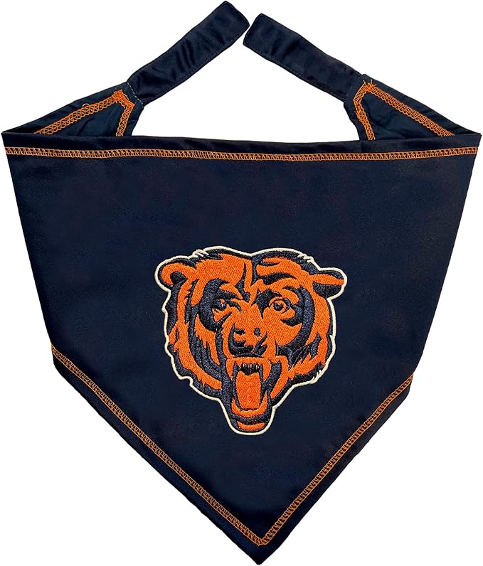 NFL Chicago Bears TIE Bandana, Small/Medium. Dog Bandana Scarf Bib by PETSFIRST