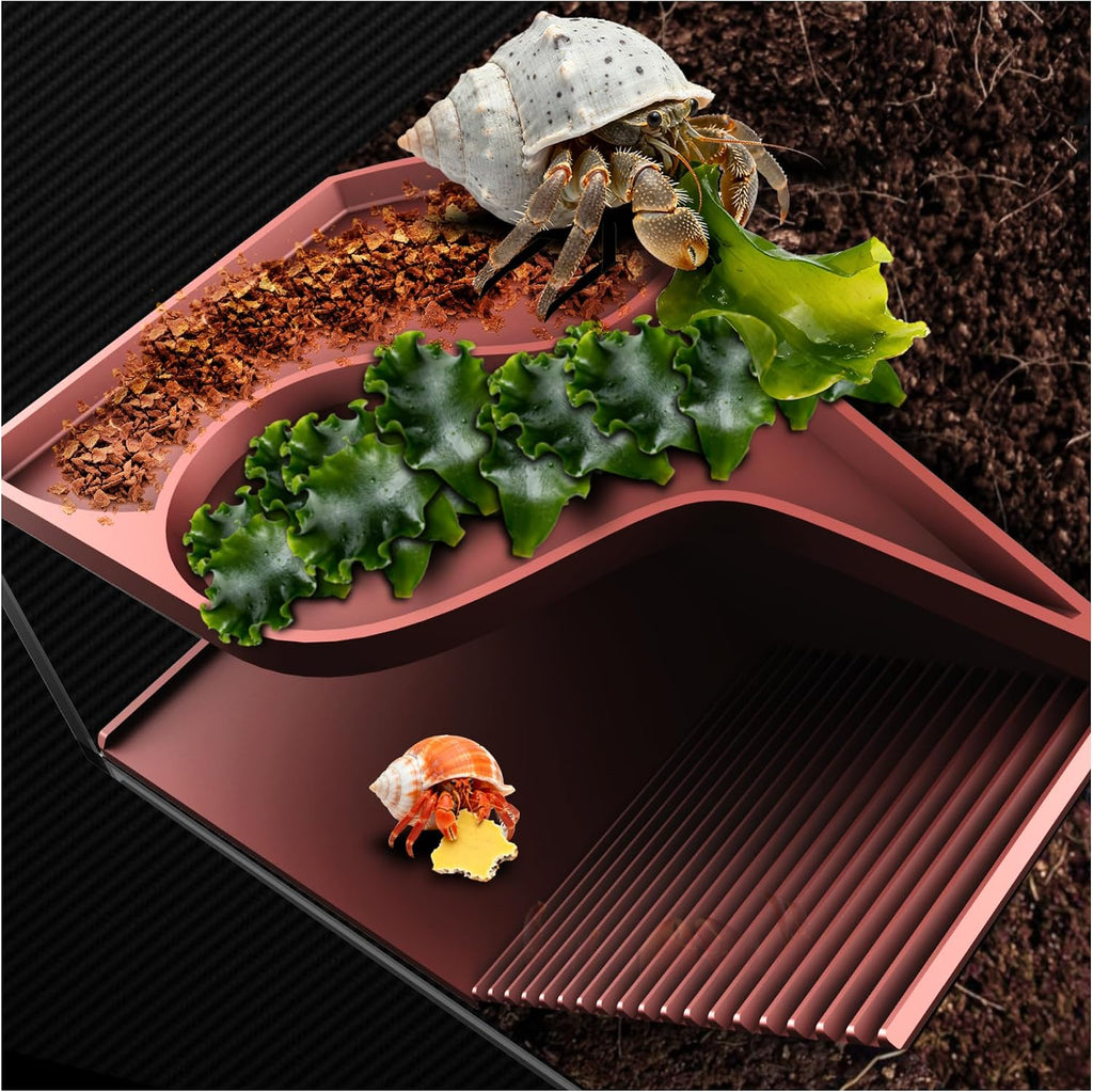 Hermit Crab Accessories | Hermit Crab Climbing Toys with Climbing Wall | Multi-Functional Hermit Crab Hideaway & Foraging Cave with Ladder | Hermit Crab Cage Decorations