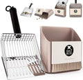 Cat Litter Scooper with Holder, Metal Litter Scoop Includes Portable Small by XIAOXINGYUN