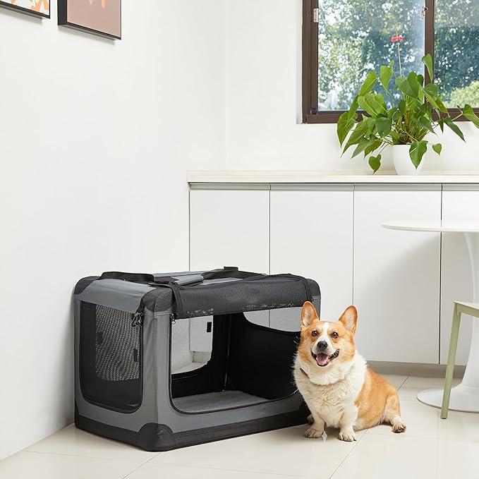 Amazon Basics 4-Door Portable Folding Soft Dog Crate, Collapsible Travel Kennel - Image 7