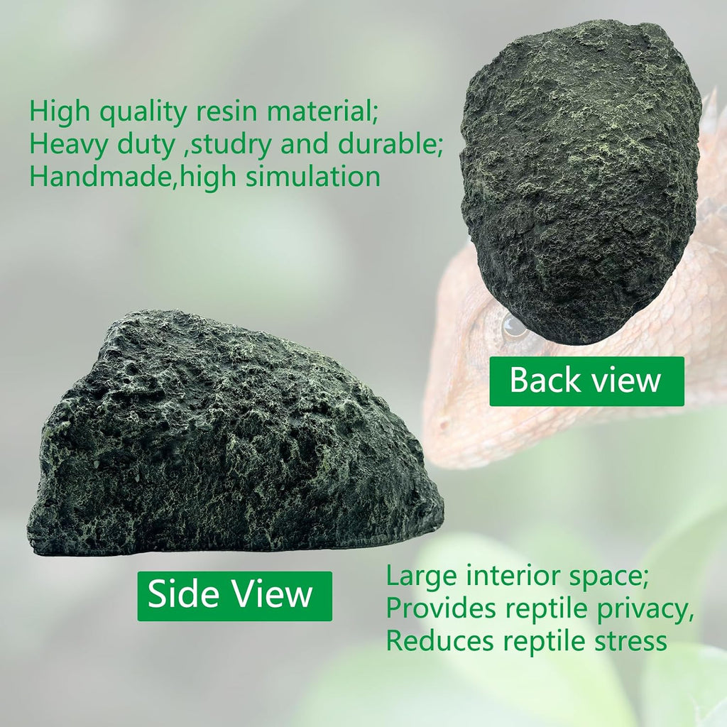 Extra Large Reptile Hides and Caves Simulation Rock Reptile Hideout Terrarium Habitat Décor for Bearded Dragon Lizards Ball Python Snakes Turtle Large Reptiles Amphibians