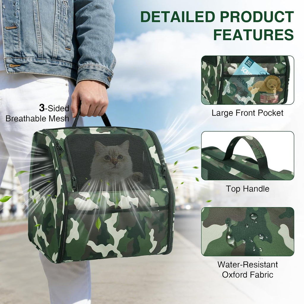 Cat Carrier Backpack Camouflage Pet Backpack for Cats Up to 11lbs