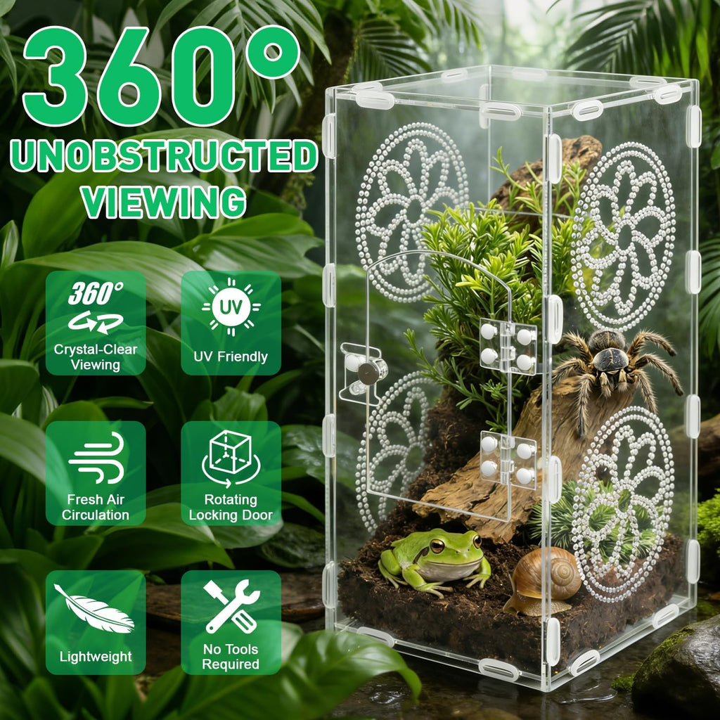 11.8"x5.5"x5.9" Jumping Spider Enclosure with Front Door
