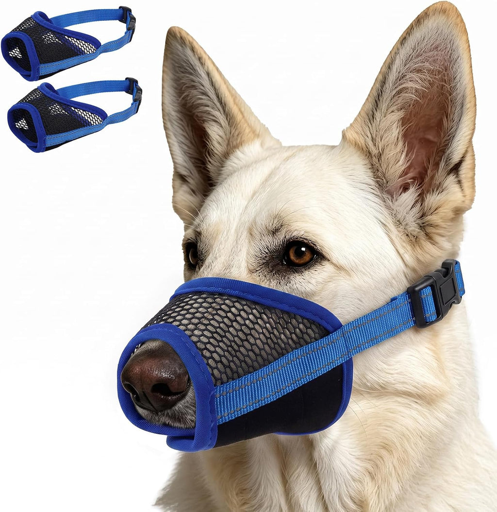 MIGOHI 2 Pack Dog Muzzle for Large Dogs,Soft Breathable Mesh Muzzle,Pink,L