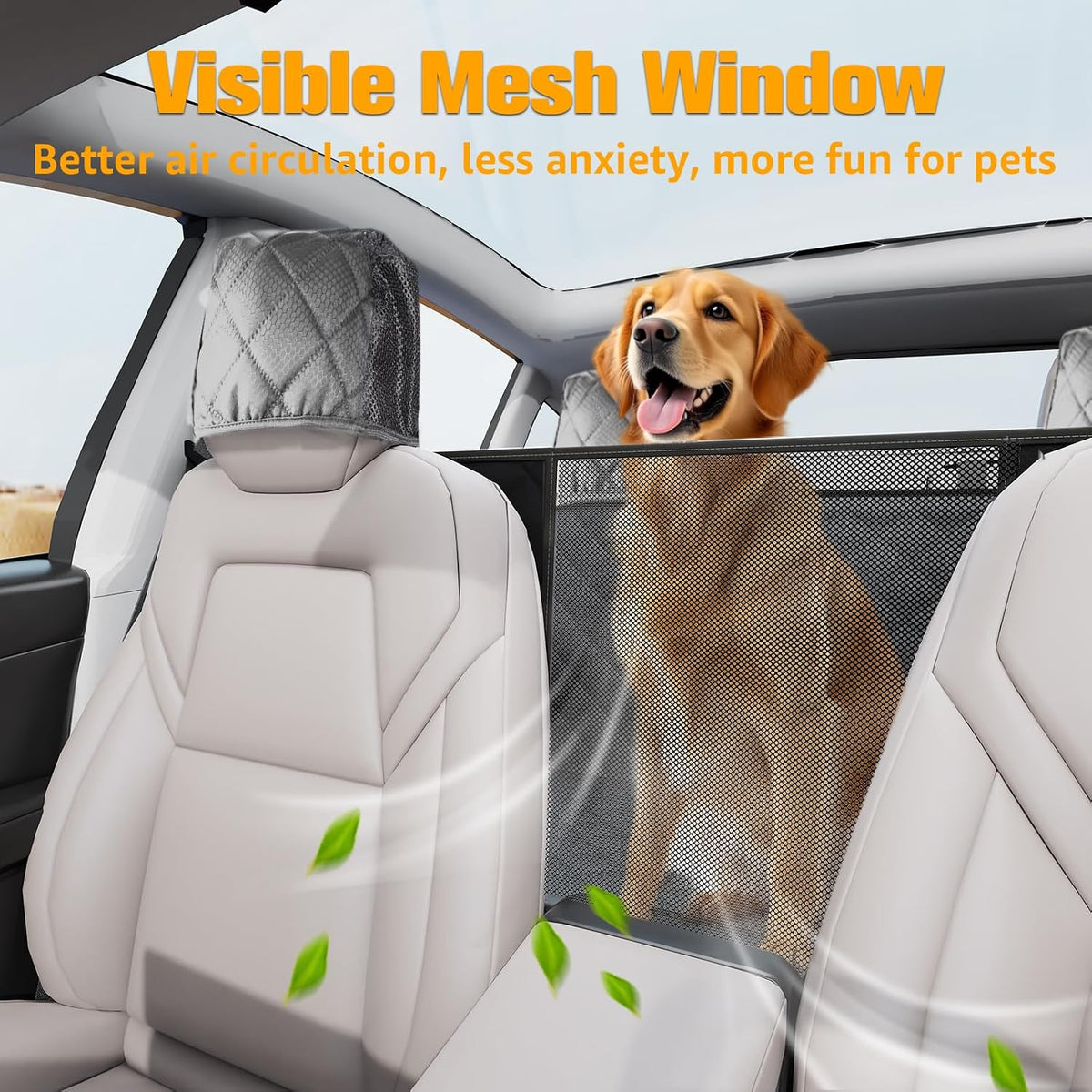 PETICON Dog Seat Cover for Tesla Model 3 & Y Back Seat + 2 Door Protectors