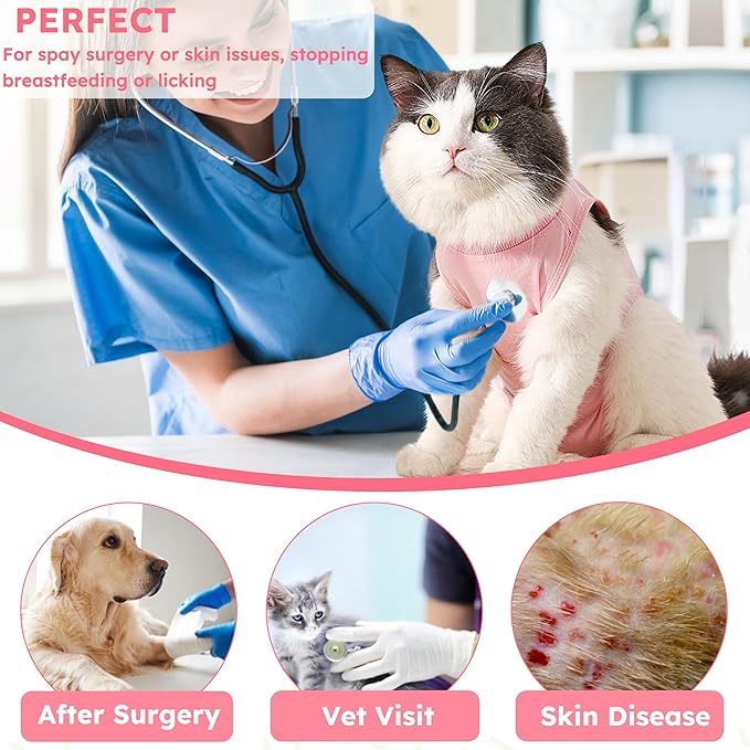 Cat Recovery Suit After Surgery, Breathable Cat Surgery Recovery Suit - Image 8