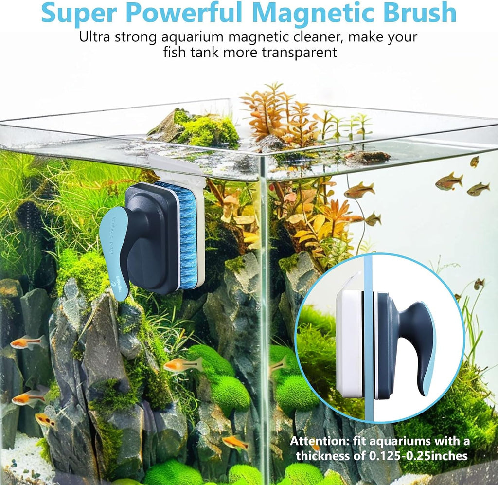 fishkeeper Aquarium Magnetic Glass Cleaner, Fish Tank Algae Cleaning Tool