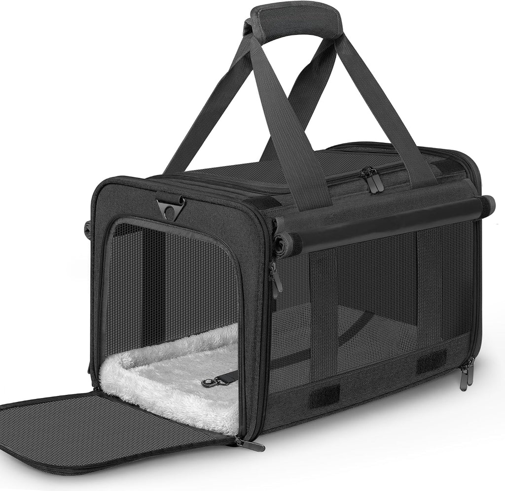 Soft Sided Cat Carrier for Anxious Pets with Privacy Roller Blinds