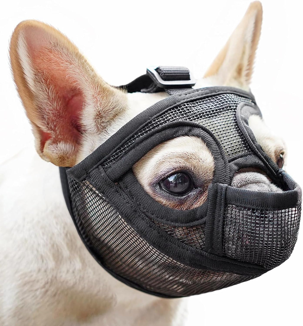 Mayerzon Mesh Short Snout Dog Muzzle with Anti-Eating Design for Frenchie