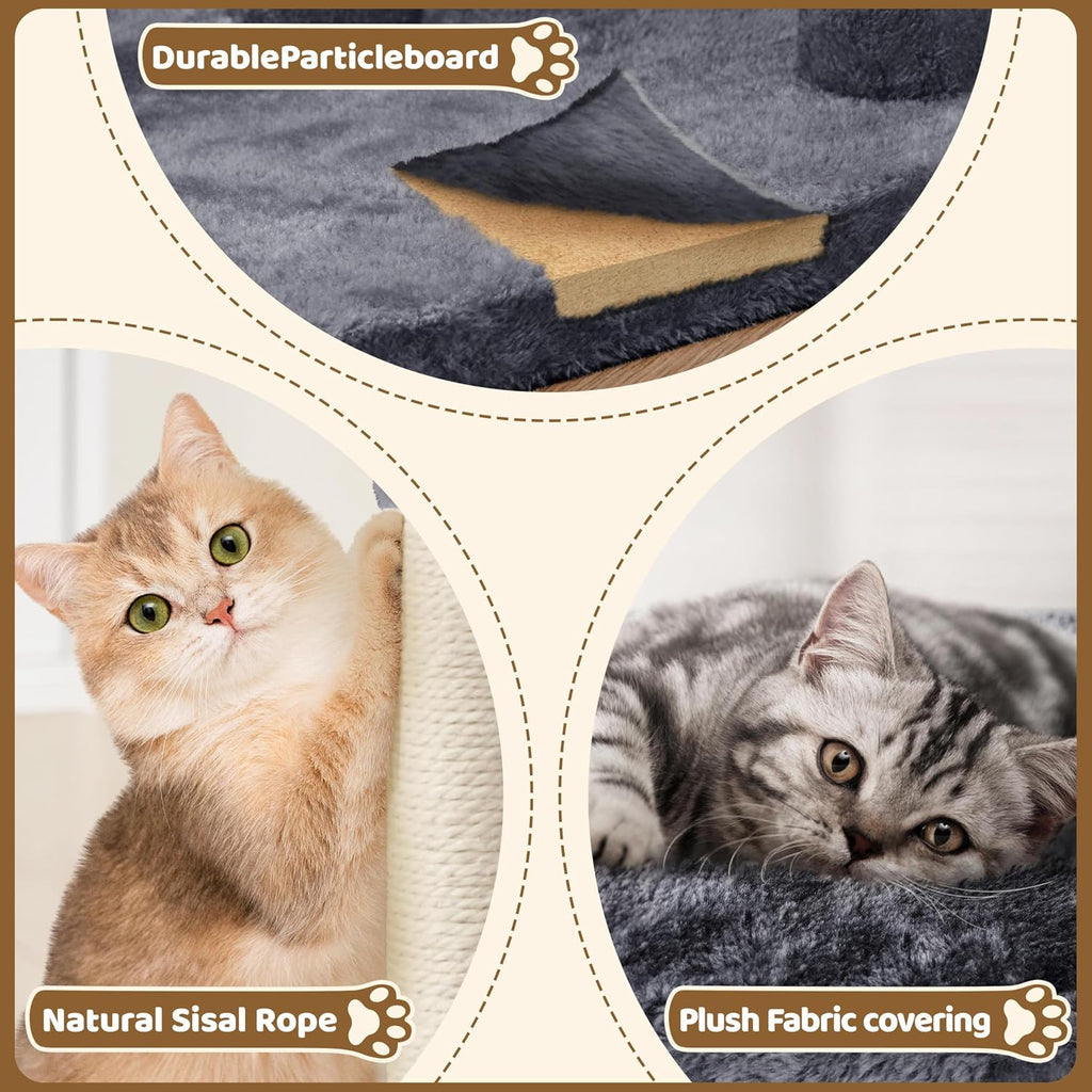 Yaheetech Small Cat Tree 23.5in for Kittens & Senior Cats, Low Profile Gray