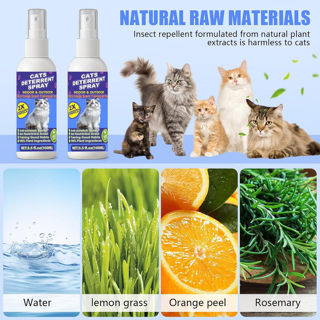Cat Deterrent Spray 2 Pack, Anti-Scratch & Marking Training Aid for Cats