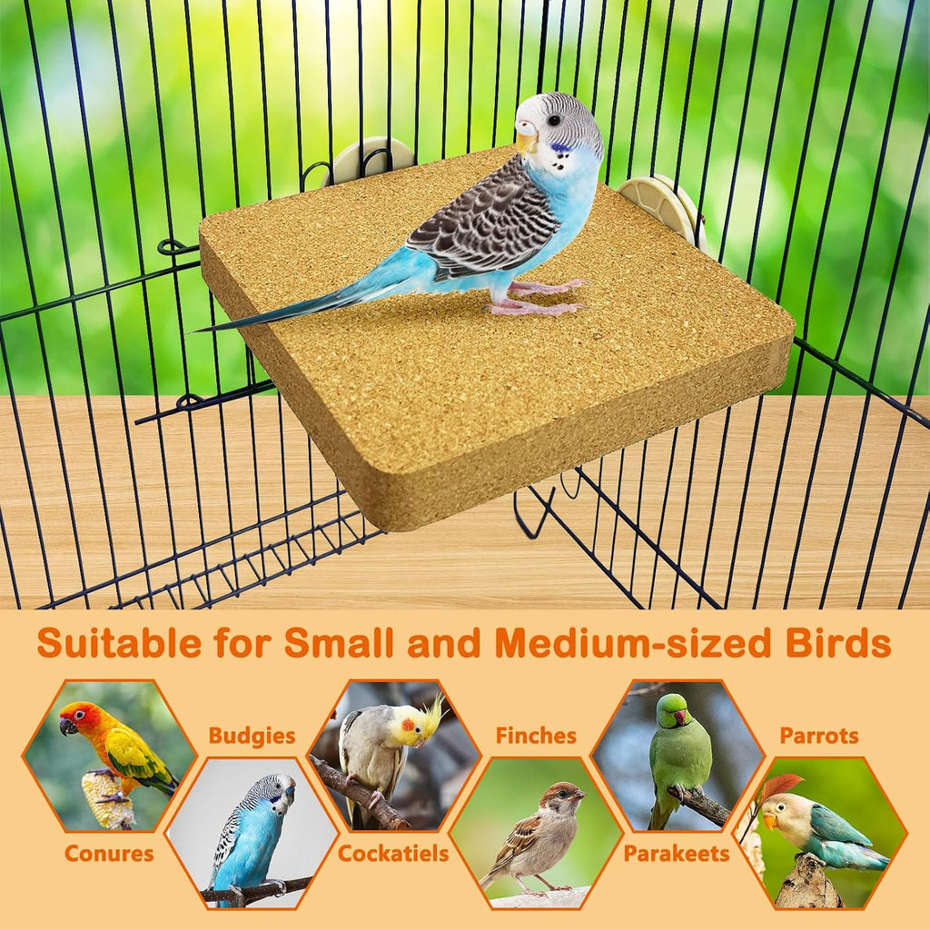 3 Pack Bird Perch Platform Cork Parrot Perch Stand Corner