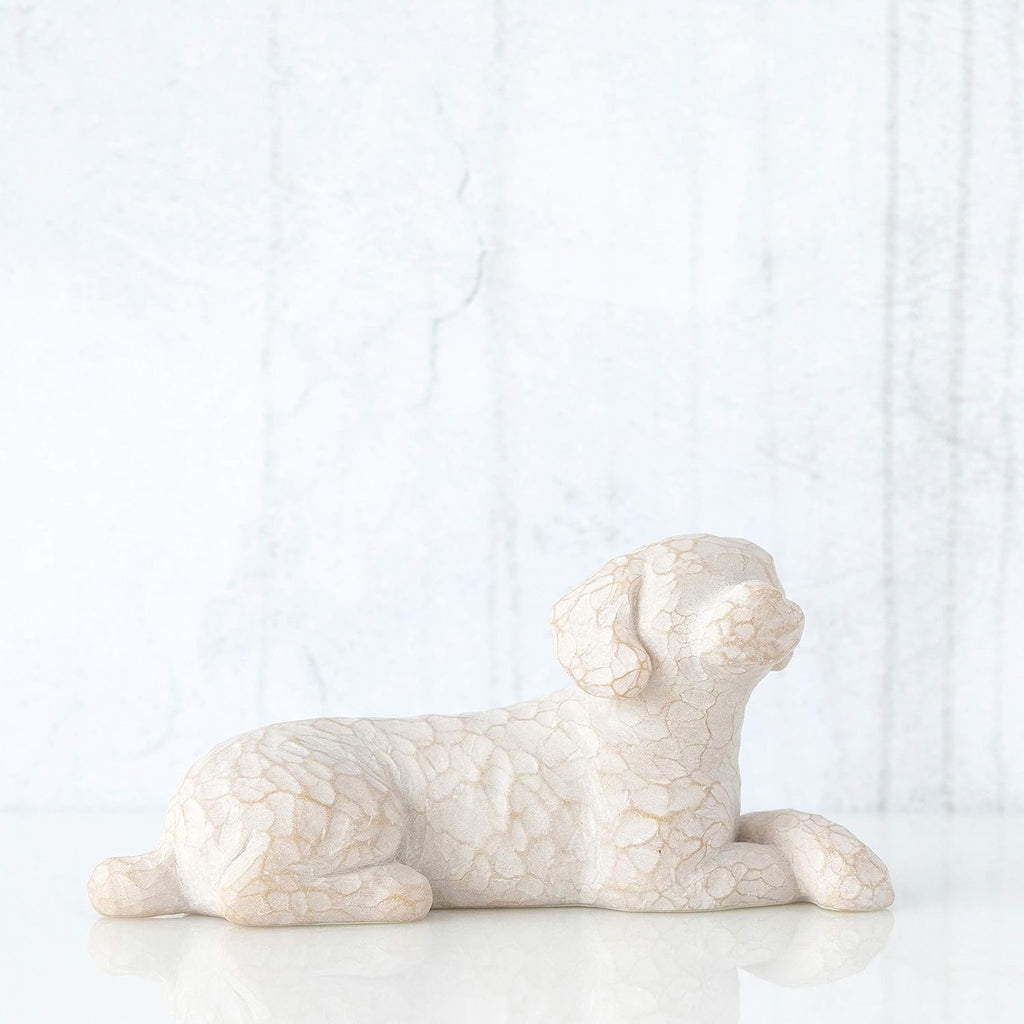 Willow Tree Love My Dog (Small, Lying Down), Sculpted Hand-Painted Figure