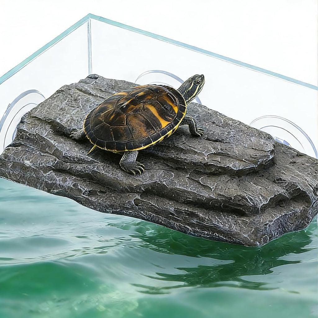Tfwadmx Turtle Basking Platform Floating Resting Dock Terrace Stone,Grey