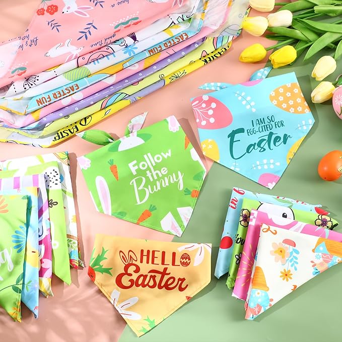 Chunful 50 Pcs Easter Dog Bandanas Bulk - Image 5