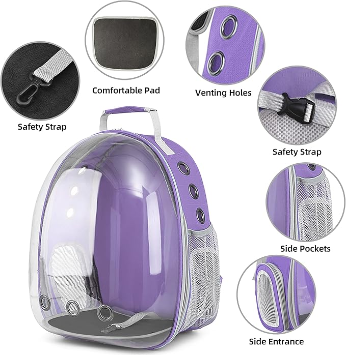 Pet Backpack Carrier, Bubble Backpack Cat Carrier, Pets and Small Dogs - Image 4