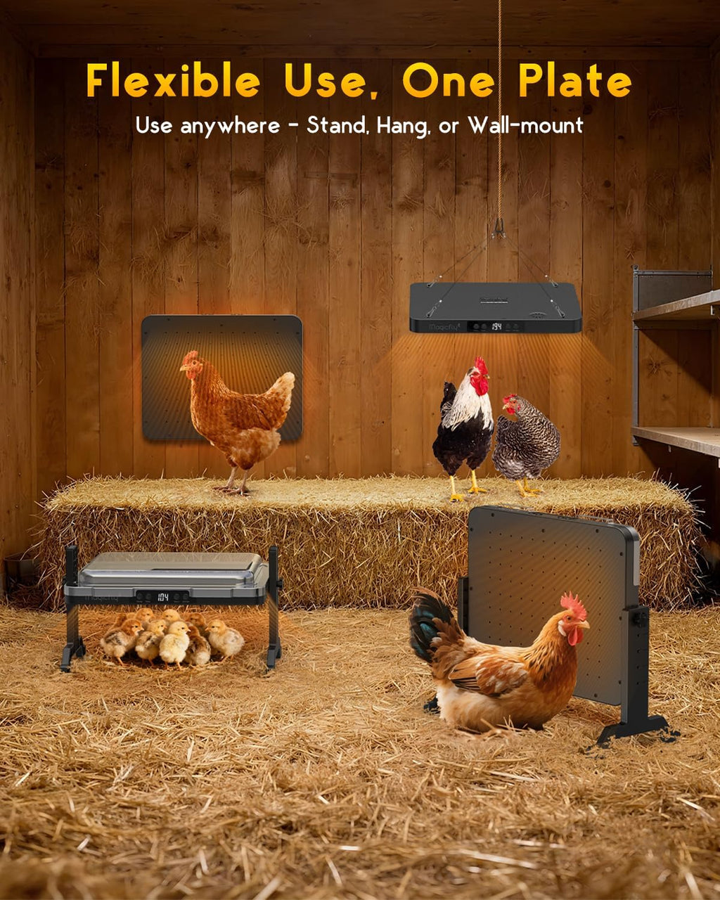 Magicfly Brooder Plate for Chicks, 200W Smart Radiant Chicken Coop Heater